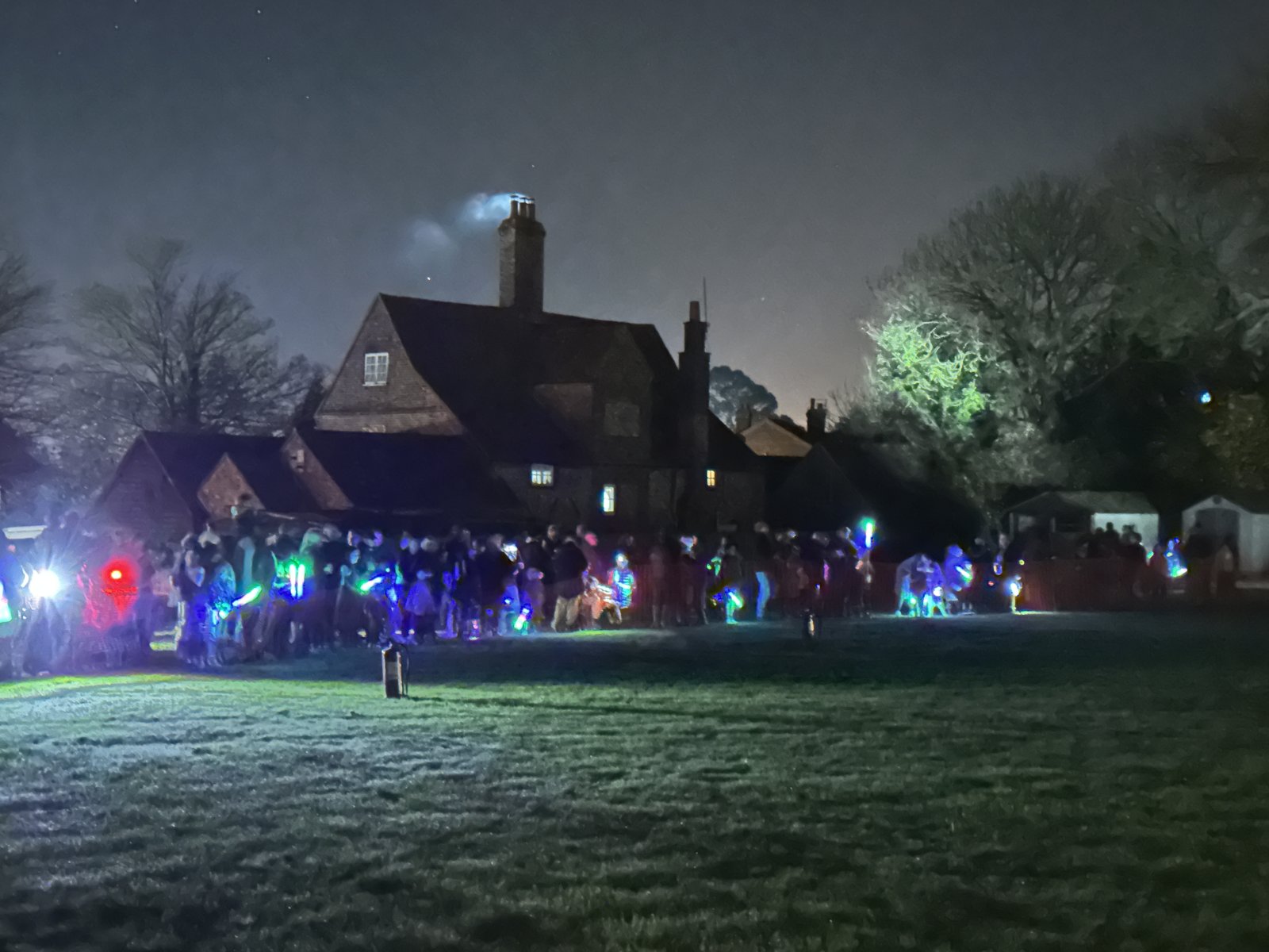 The crowd enjoying Speen Bonfire Night